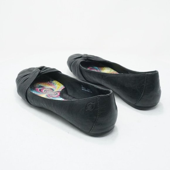 Born Womens Lilly Flats Shoes Black Twisted Leather Slip On Size 7M - Picture 6 of 11